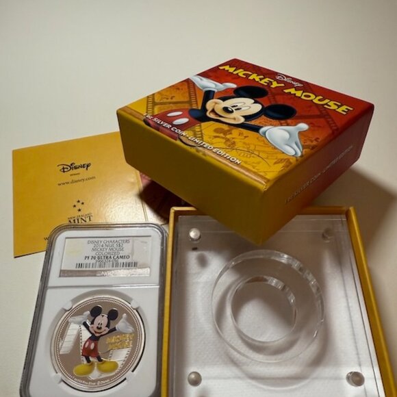 2014 NIUE S$2 Disney Mickey Mouse Colorized NGC PF 70 UCAM original package - Picture 5 of 7